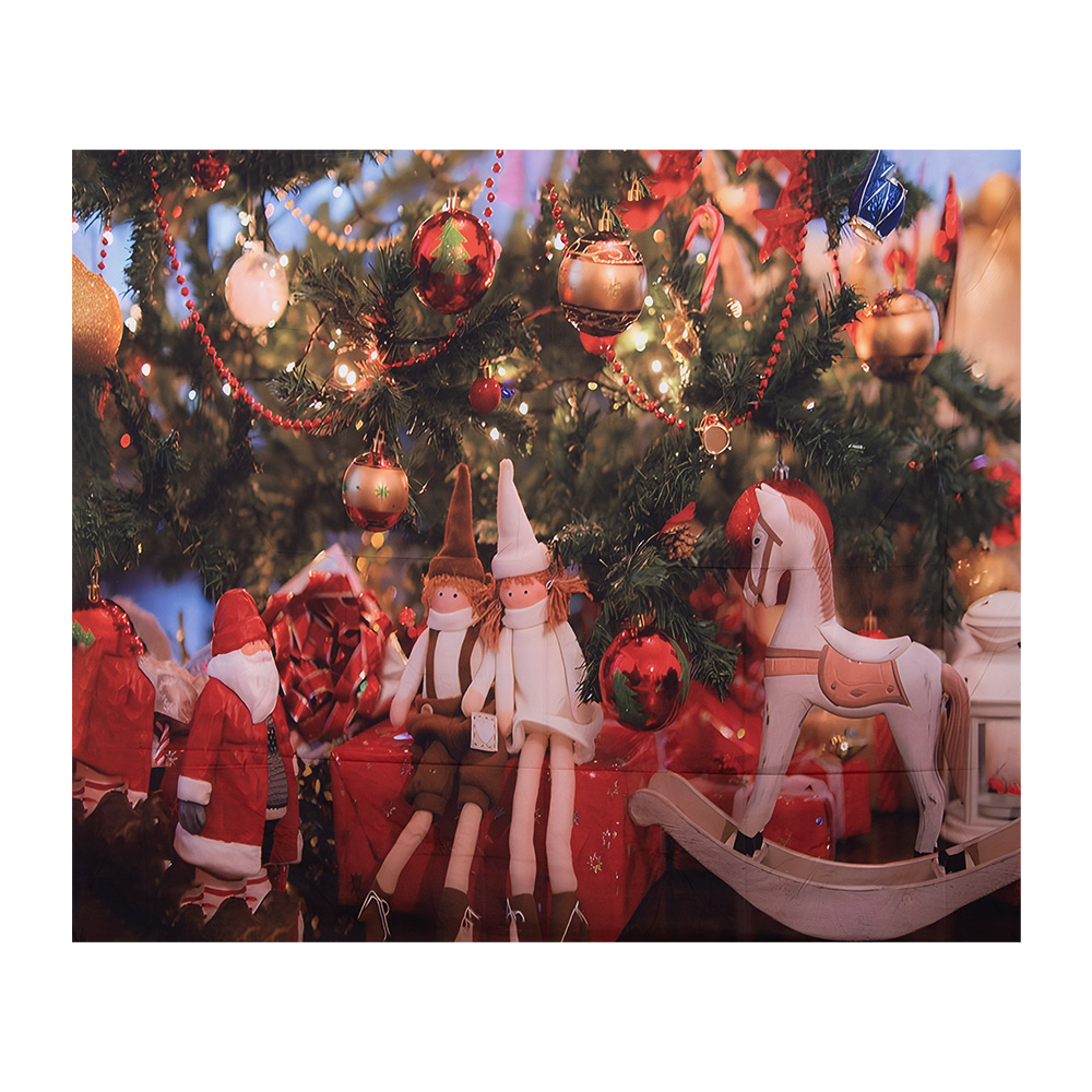 Wandteppich Weihnachtsbaum Rot Grün 180x1x210 cm