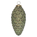 Christmas Bauble Green Brown Ø 7x15 cm