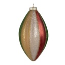 Christmas Bauble Red Green Ø 8x15 cm