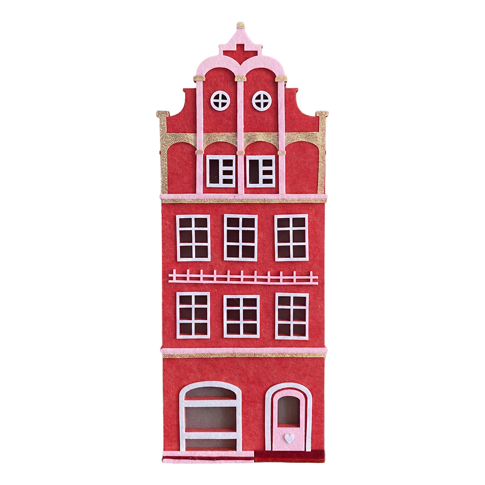 Décoration Maison Rouge Blanc 18x12x50 cm