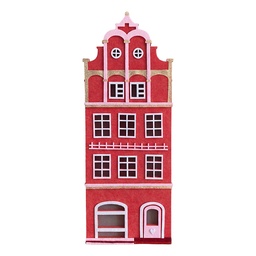 [67022] Decorazione Casa Rosso Bianco 18x12x50 cm