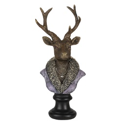 [6PR4612] Image de décoration cerf Marron, Violet 10x9x23 cm