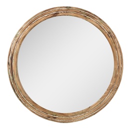 [52S305] Miroir mural Marron Ø 60x6 cm