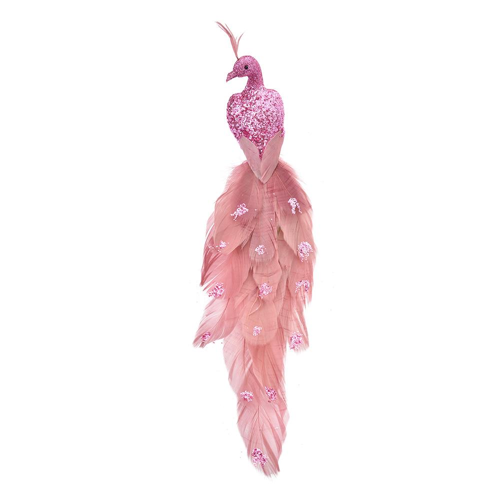 Christmas Decoration Bird Pink 30x7x10 cm