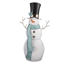 [5Y1443] Décoration de Noël Bonhomme de neige Blanc Vert 36x13x69 cm