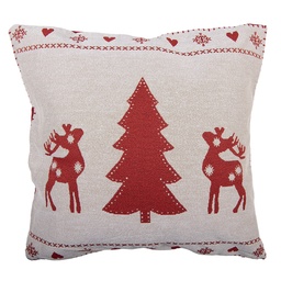 [KG023.148] Cushion filled Beige Red 44x44x4 cm