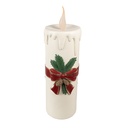 Decoration candle with LED White Red 18x20x56 cm / 3xAA