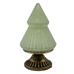 [6GL4581] Image de décoration de Noël Sapin de Noël avec LED Vert Ø 10x18 cm