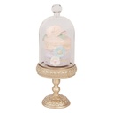 Cloche en Verre avec décoration Couleur or Rose  Ø 7x17 cm