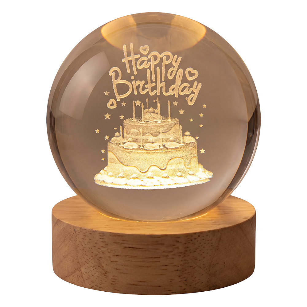 Glass ball with light LED Brown Ø 6 cm