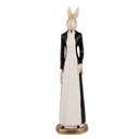 Décoration lapin Blanc Noir 5x5x20 cm