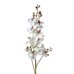 [5PL0170W] Deko Ast mit Blumen Weiß Grün 15x8x116 cm