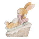Décoration Lapin Marron Blanc 8x6x9 cm