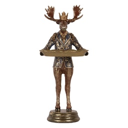 [6PR6209] Decorativa Renna con scodella Marrone Beige 16x15x36 cm