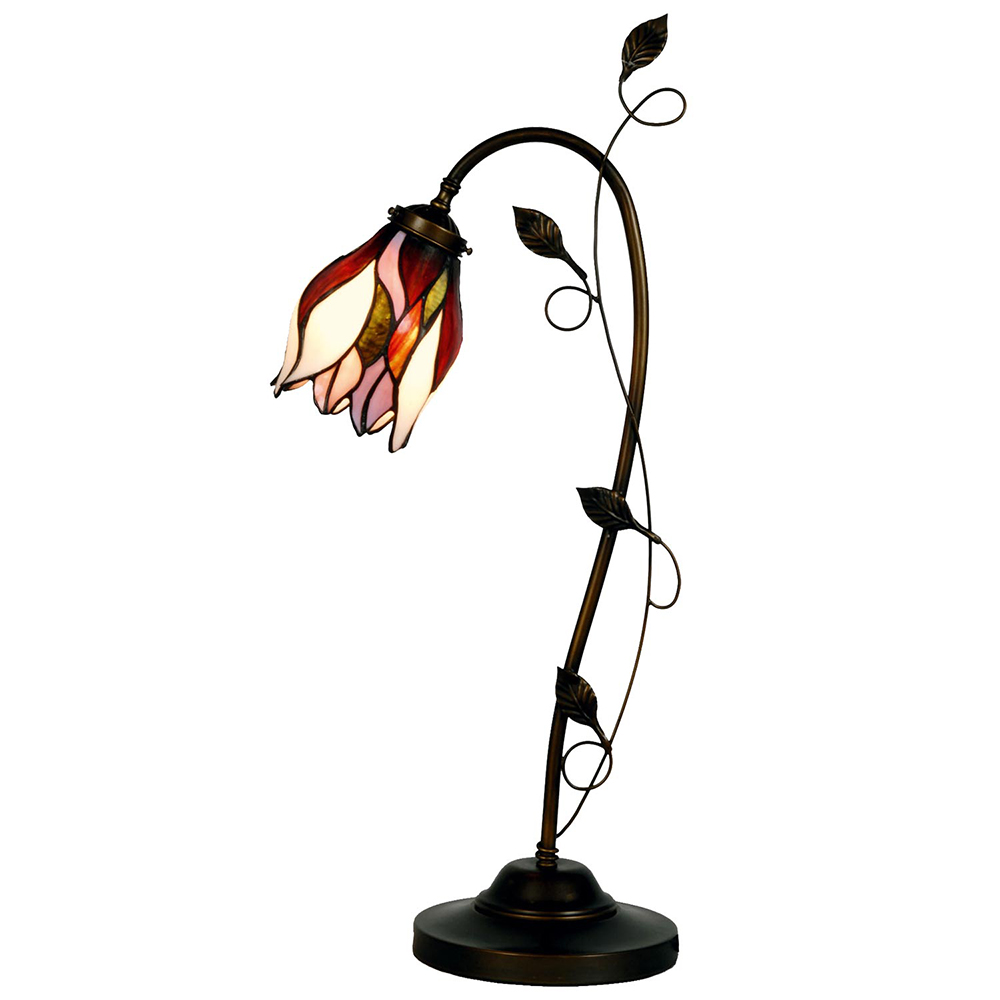 Bankers Desk Lamp Tiffany Beige, Brown 34x24x72 cm E14/max 1x40W