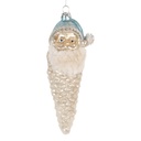 Christmas Bauble Silver colored White Ø 6x16 cm