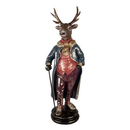 [5PR0174] Image de décoration Renne Marron Rouge 25x18x66 cm