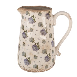 [6CE1640L] Pichet décoratif Beige Bleu 21x15x23 cm