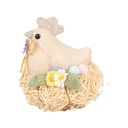 Décoration Poule Beige 10x11x13 cm