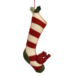 Decoratie hanger kerstsok vilt 6x2x14 cm