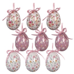 [66451] Pendentif décoratif uf (set 9) Blanc Rose Ø 5x8 cm