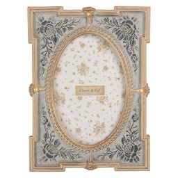 [2F1365S] Picture Frame Blue Gold colored 15x2x21 cm / 10x15 cm