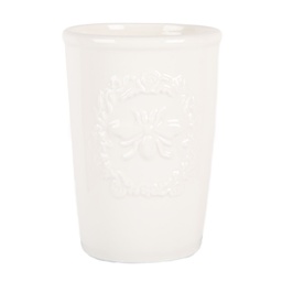 [6CE1986] Toothbrush Holder White Ø 8x12 cm