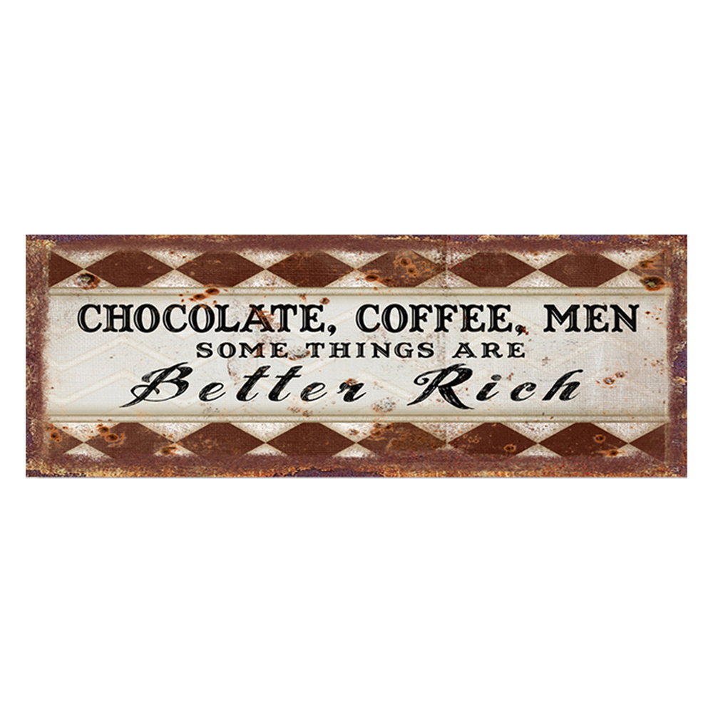 Textschild Braun Schwarz 36x1x13 cm