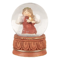 [66406] Boule à neige avec Ange Rouge Marron Ø 5x7 cm