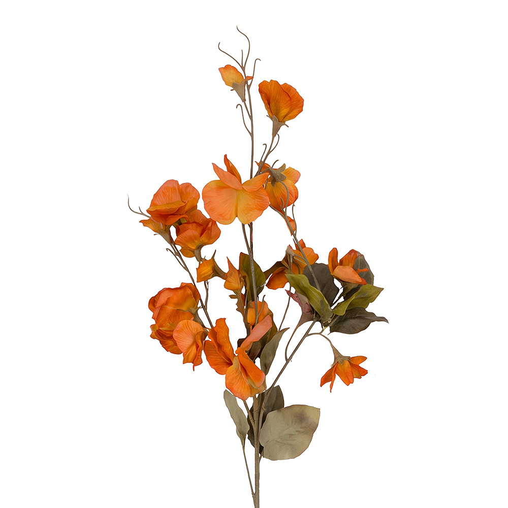 Dekorativer Zweig mit Blumen Orange 88 cm