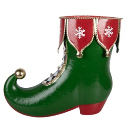 [6Y6223] Dekoration Stiefel Grün Rot 39x16x31 cm