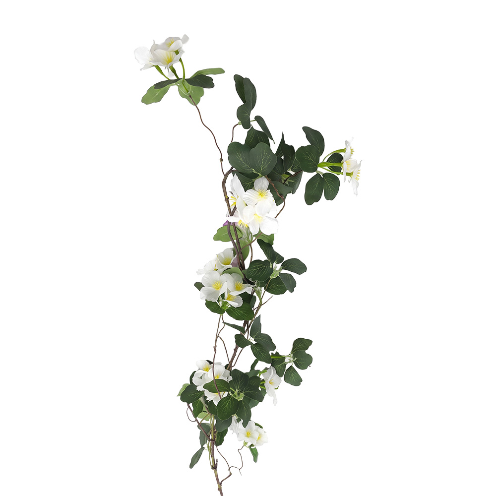 Decorazione ramo con fiori Bianco Verde 110 cm