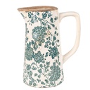 Decorative Pitcher Beige Green 16x11x20 cm