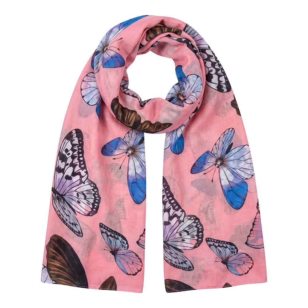 Clayre & Eef Sciarpa donna stampata Rosa Poliestere
