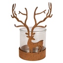 Tealight Holder Deer Brown Ø 10x20 cm