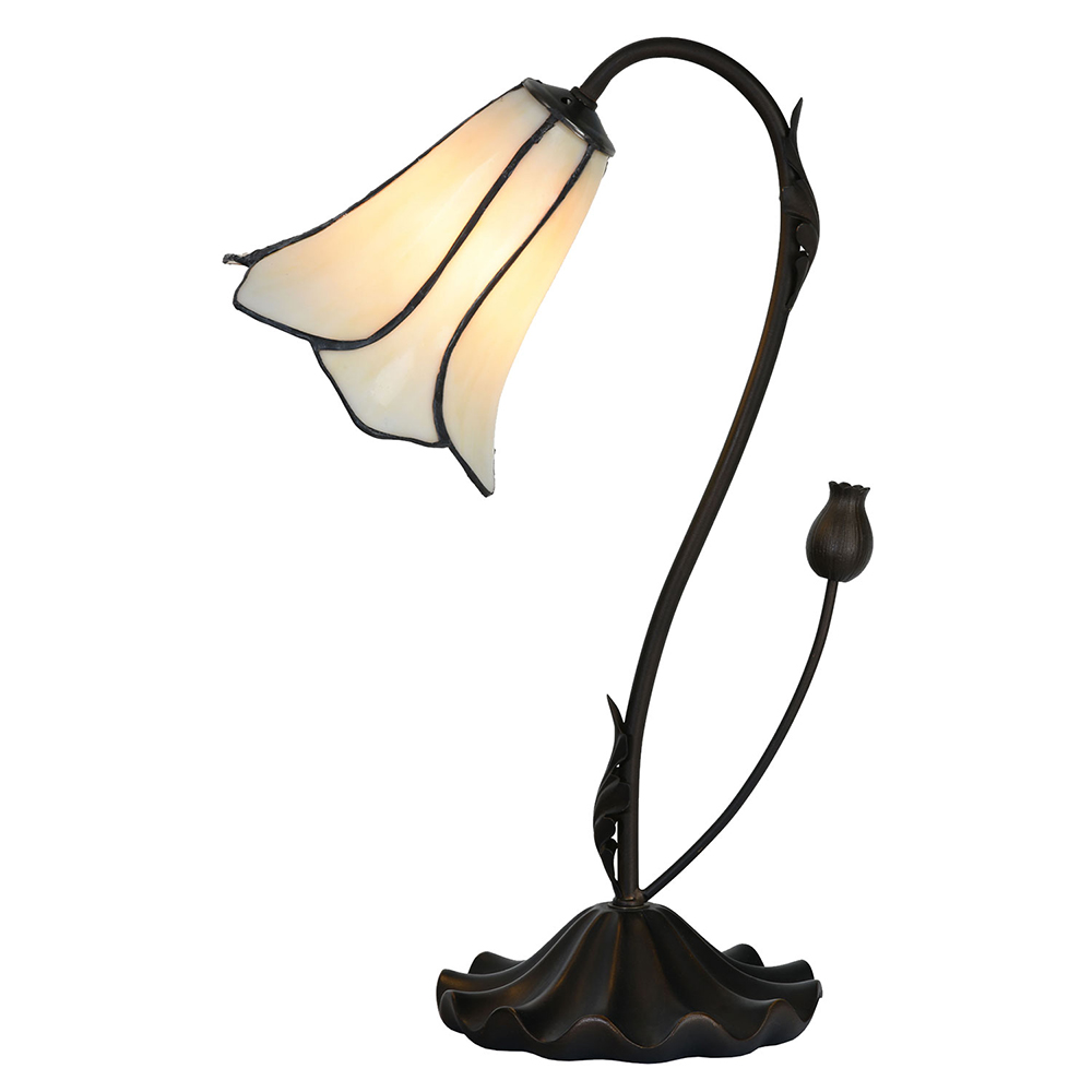 Lampe de table Tiffany Blanc Ø 17x43 cm E14/max 1x25W