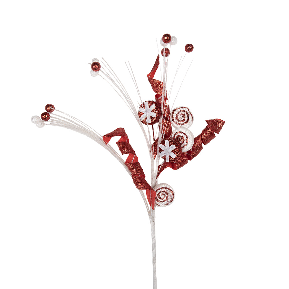Weihnachtsdeko Lollipop Rot Weiß 15x3x42 cm