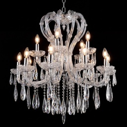[5LL-CR169] Lustre 15 lumières Transparent Ø 60x100 cm E14/max 15x40W