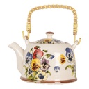 Teiera con infusore Bianco Blu 18x14x12 cm / 800 ml