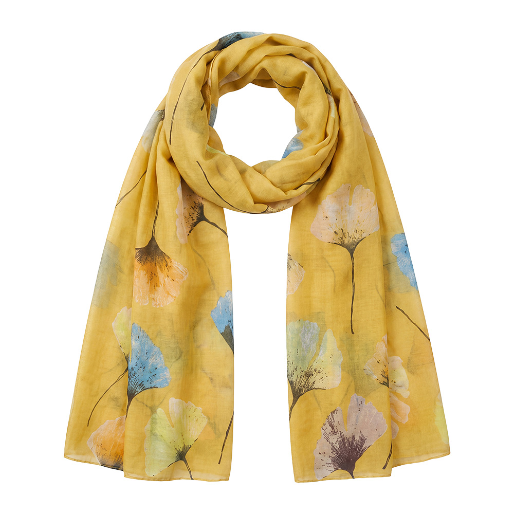 Foulard Donna stampato Giallo 85x180 cm