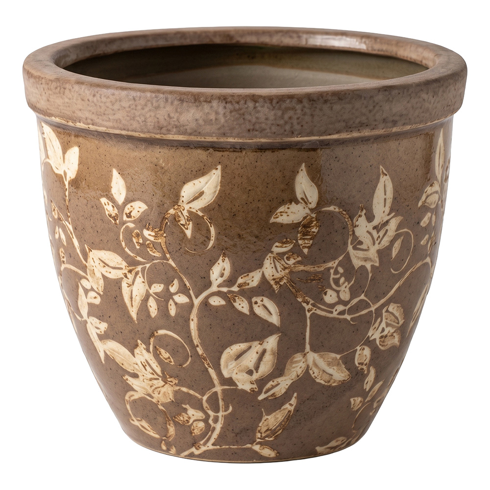 Vaso Porta Pianta Marrone Beige Ø 15x13 cm