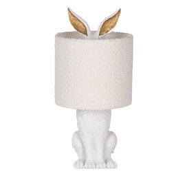 [6LMC0111WW] Table Lamp White Beige Ø 20x43 cm E27/max 1x60W