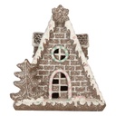 Decoration House with LED Brown White 17x10x18 cm