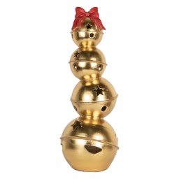[6PR5771] Decorazione Campana Color oro Rosso 20x20x54 cm
