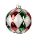 Boule de Noël Blanc Rouge Ø 10x10 cm