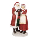 Decorazione Babbo Natale e donna di Natale Rosso Bianco 13x9x23 cm