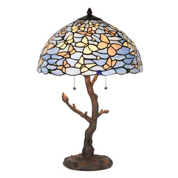 [5LL-6344] Lampe de table Tiffany Bleu Ø 40x60 cm E27/max 2x60W