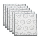 Serviettes de table en coton (lot de 6) Blanc Gris 40x40 cm