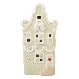 [6CE2219GR] Décoration Maison Vert Blanc LED 11x9x22 cm