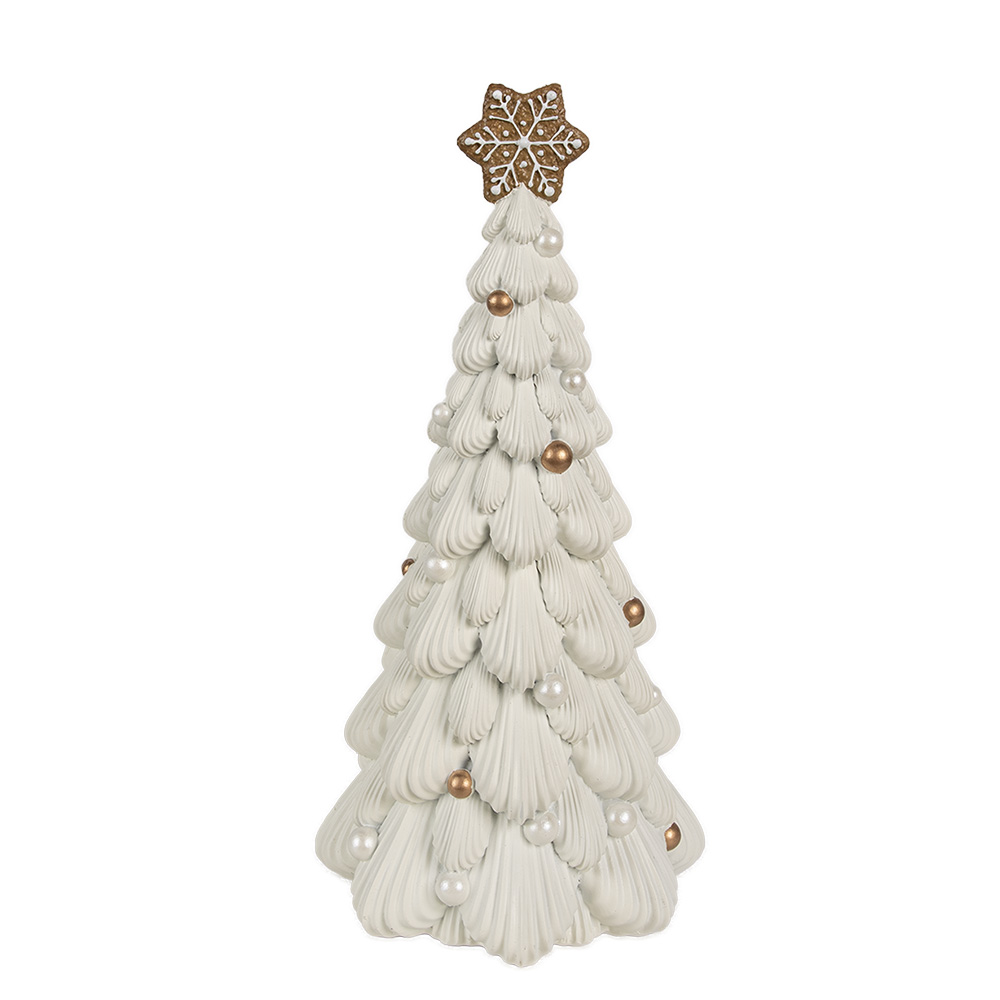 Décoration de Noël Sapin de Noël Blanc Marron Ø 15x31 cm